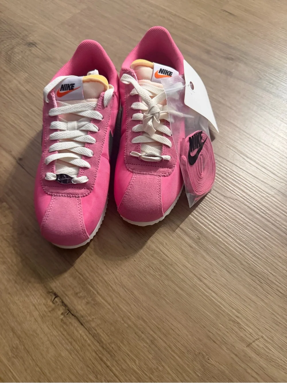 Nike Bright Pink Low-Top Sneakers with White Accents